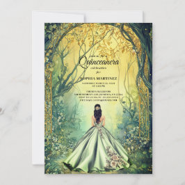 Quinceanera Gown-verzaubertes Waldportal Einladung