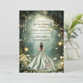 Quinceanera Gown-verzaubertes Waldportal Einladung (Stehend Vorderseite)