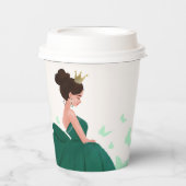 Quinceañera Green Eleganess Princess Paper Cup Pappbecher (Vorderseite)