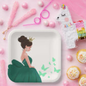 Quinceañera Green Eleganess Princess Paper Plate Pappteller (Party)