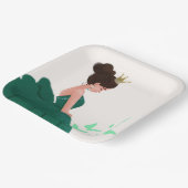 Quinceañera Green Eleganess Princess Paper Plate Pappteller (Gewinkelt)