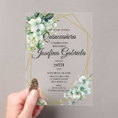 Quinceanera green floral acryleinladungen (Insitu (Handheld))