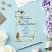 Quinceanera green floral acryleinladungen (In Situ (Hochzeit))