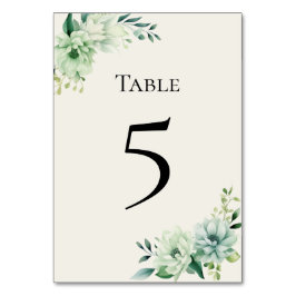 Quinceanera green floral Table Number Card Tischnummer