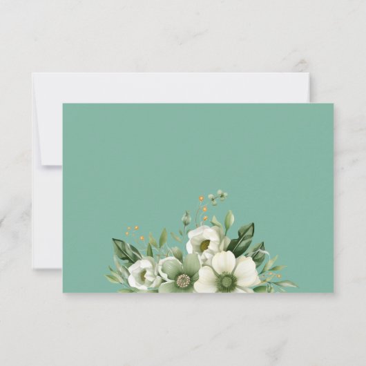 Quinceañera Green Gold Tiara Floral Butterfly UAwg RSVP Karte (Rückseite)