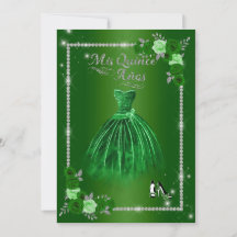 Quinceanera Green und Silver Floral Elegant