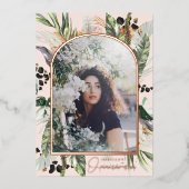 Quinceañera | Grünpflanzen & Terra Cotta Jungle Folieneinladung (Vorderseite)