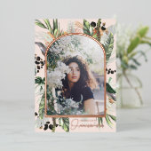 Quinceañera | Grünpflanzen & Terra Cotta Jungle Folieneinladung (Stehend vorne)