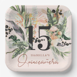 Quinceañera | Grünpflanzen & Terra Cotta Jungle Pappteller