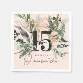 Quinceañera | Grünpflanzen & Terra Cotta Jungle Serviette (Vorderseite)