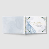 Quinceanera Guest Book Blue Dress Floral Gästebuch (Voll)