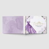 Quinceanera Guest Book Lila Dress Floral Gästebuch (Voll)