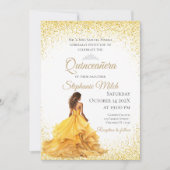 Quinceanera Guest Yellow Einladung (Vorderseite)