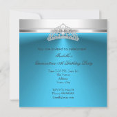 QUINCEANERA High Heels Blue Diamond Tiara Einladung (Rückseite)