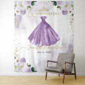 Quinceanera Hintergrund Lila Blumenkleid Wandteppich (Beispiel)