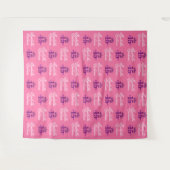Quinceanera-Hintergrund Step-and-Repeat Wandteppich (Vorderseite (Horizontal))