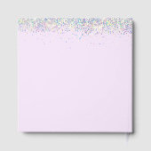 Quinceanera Holographic Confetti Dusty Lila Gästebuch (Rückseite)