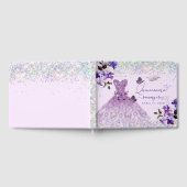 Quinceanera Holographic Glitzer Lila Platterbsen Gästebuch (Voll)