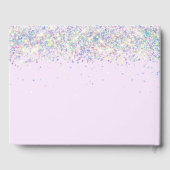 Quinceanera Holographic Glitzer Lila Platterbsen Gästebuch (Rückseite)