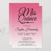 Quinceañera Hot Pink 15. Geburtstag Einladung (Vorne/Hinten)