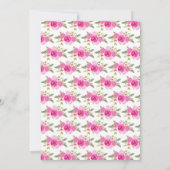 Quinceañera Hot Pink Princess Brunette Girl Einladung (Rückseite)