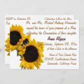 Quinceanera Hübsche Sonnenblumen Einladung (Vorne/Hinten)