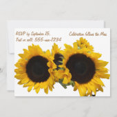 Quinceanera Hübsche Sonnenblumen Einladung (Rückseite)