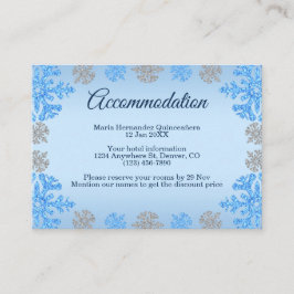 Quinceañera Ice Blue Silver Winter Schneeflocke Begleitkarte