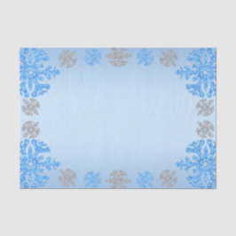 Quinceañera Ice Blue Silver Winter Schneeflocke Seidenpapier