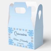 Quinceañera Ice Blue Silver Winter Snowflake Geschenkschachtel (Geöffnet)