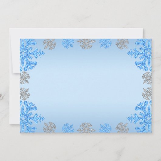 Quinceañera Ice Blue Silver Winter Snowflake Save The Date (Rückseite)