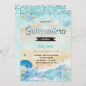 Quinceanera im Rahmen der Seeeinladung Einladung (Vorne/Hinten)