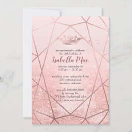 Quinceanera/Imitate Rose Gold Schneeflocken+Krone Einladung