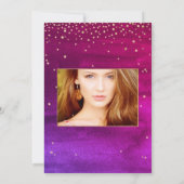 Quinceañera, in den Sternen geschrieben, Rote Ombr Save The Date (Rückseite)