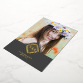 Quinceañera Initials Ornamental Lace Sophisticated Folieneinladung (Gedreht)