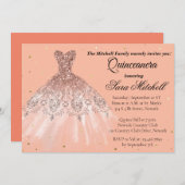 Quinceanera Invitation, Birthday Invite for sweet Ankündigung (Vorne/Hinten)