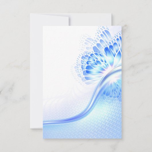 Quinceanera invitation digital butterfly blue einladung (Rückseite)