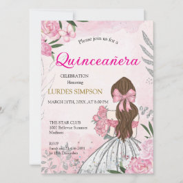 Quinceañera invitation Pink Einladung