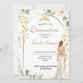 Quinceañera invitation White Floral Einladung