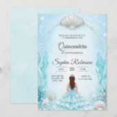 Quinceanera Invitation with an ocean theme  Einladung (Vorne/Hinten)