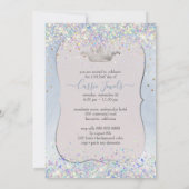 Quinceanera Iridescent Confetti+Princess Crown Einladung (Rückseite)