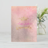 Quinceanera Iridescent Confetti+Princess Crown Einladung (Stehend Vorderseite)