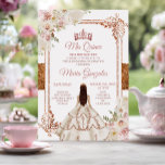 Quinceanera Ivory Cooper Floral Geburtstagskrone Einladung<br><div class="desc">Quinceanera Ivory Cooper Blush Pink Blumenblume Geburtstag Krone Einladung Mis Quince Anos,  15. Geburtstag, </div>