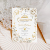 Quinceanera Ivory Gold Creme Einladung