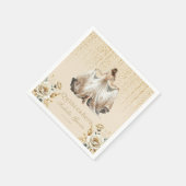 Quinceañera Ivory Gold Watercolor Serviette (Ecke)