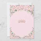 Quinceañera Kirschblüten Rose Gold Dama Anforderun Einladung (Rückseite)