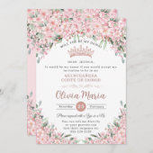 Quinceañera Kirschblüten Rose Gold Dama Anforderun Einladung (Vorne/Hinten)