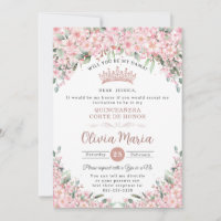 Quinceañera Kirschblüten Rose Gold Dama Anforderun
