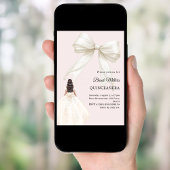 Quinceanera-Kleid Elfenbein mit rosa Schimmer Einladung
