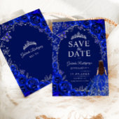 Quinceanera Königlich Blau Silber Save The Date